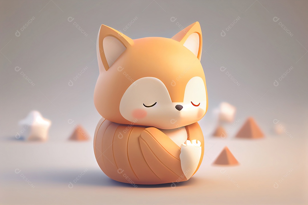 Lindo desenho animado de animal sentado feliz