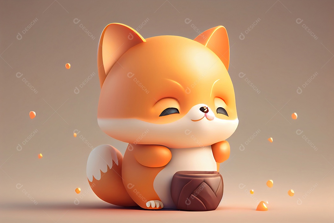 Lindo desenho animado de animal feliz