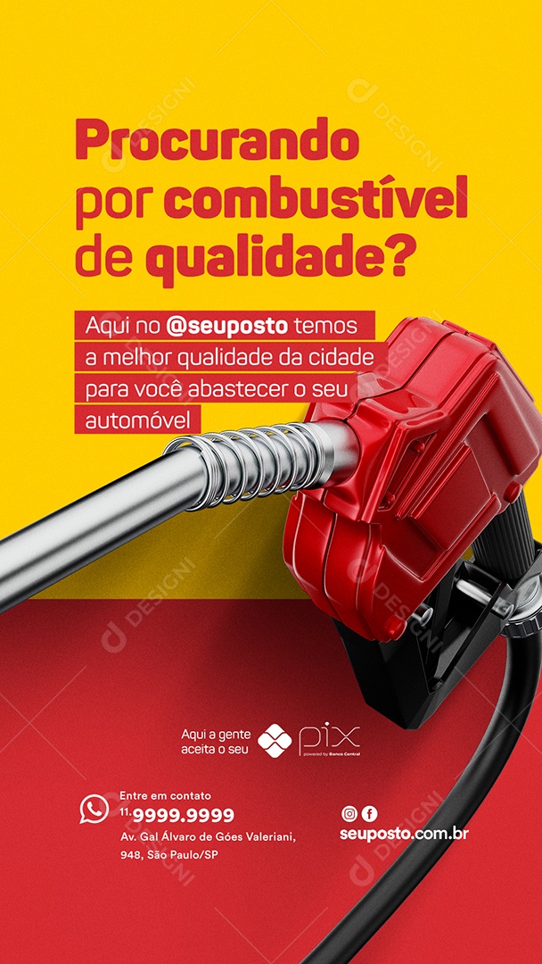 Story Procurando por Combustível de Qualidade Posto de Combustível Social Media PSD Editável