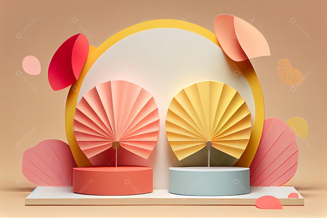 Lindo cenário pódio sobre fundo isolado