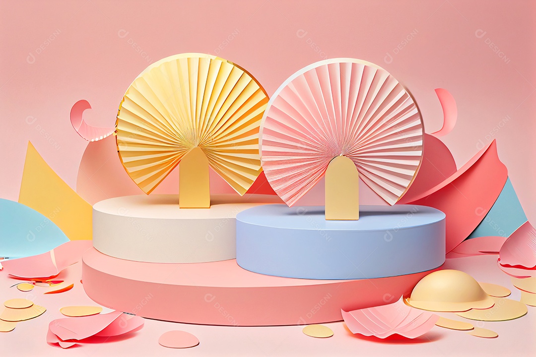 Lindo cenário pódio sobre fundo isolado