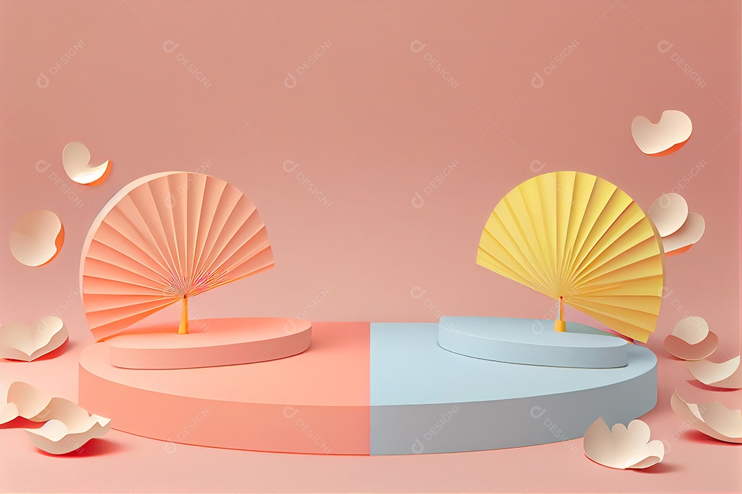 Lindo cenário pódio sobre fundo isolado