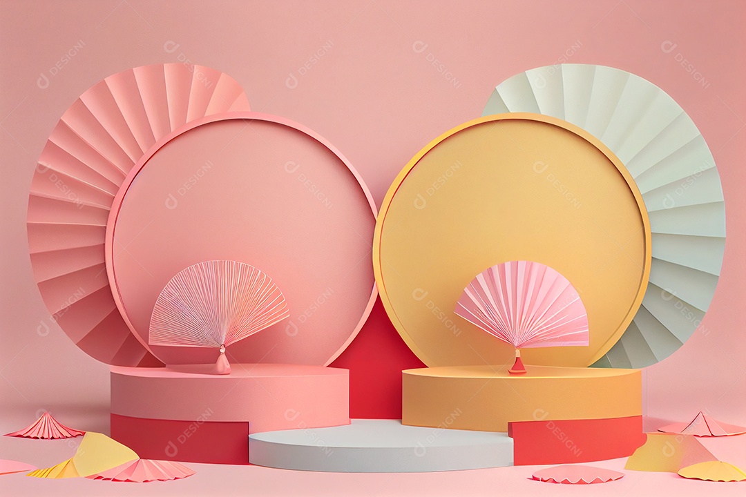 Lindo cenário pódio sobre fundo isolado