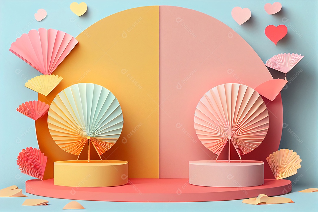 Lindo cenário pódio sobre fundo isolado