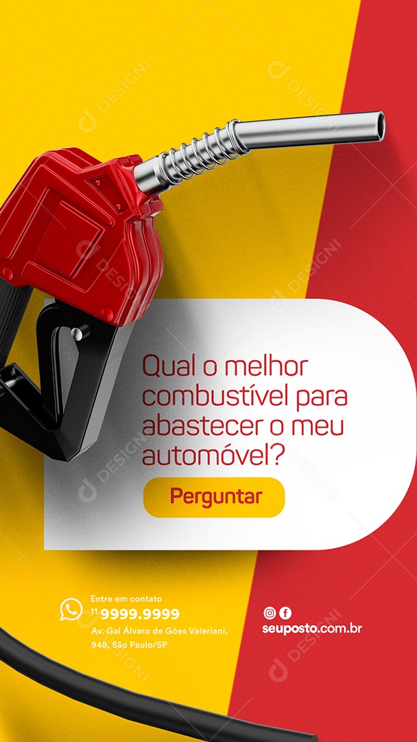 Story Qual o Melhor Combustível para Abastercer o Meu Automóvel Posto de Combustível Social Media PSD Editável