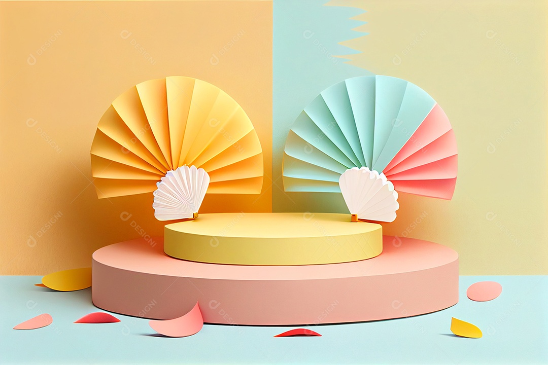 Lindo cenário pódio sobre fundo isolado