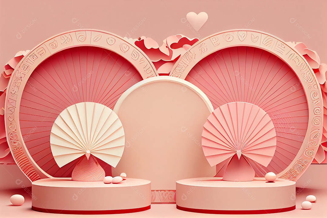 Lindo cenário pódio sobre fundo isolado