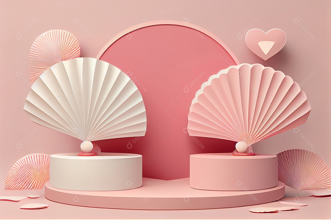 Lindo cenário pódio sobre fundo isolado