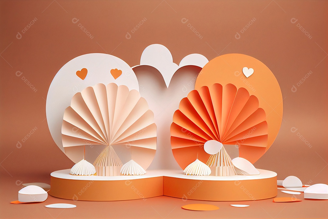 Lindo cenário pódio sobre fundo isolado