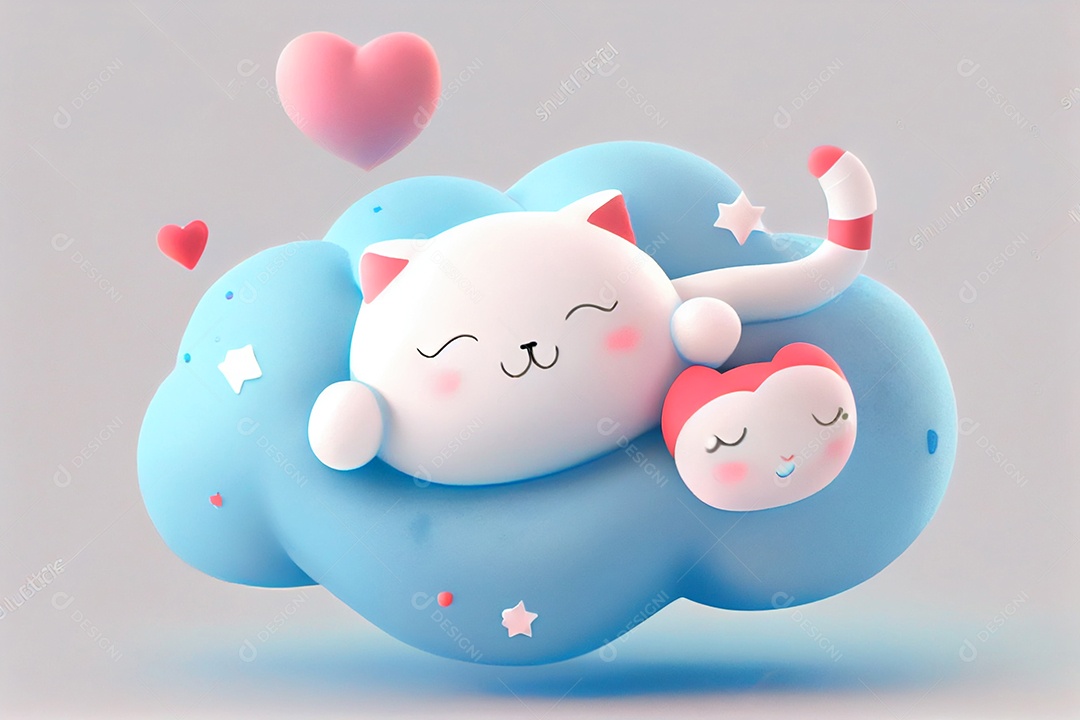 Lindo desenho animado de animal deitado dormindo feliz