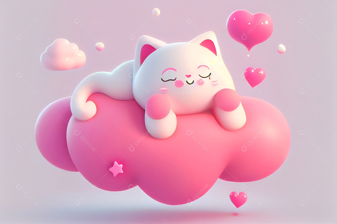 Lindo desenho animado de animal deitado dormindo feliz