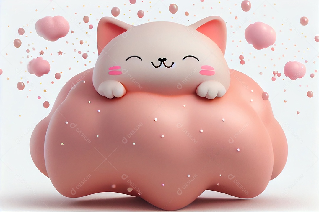 Lindo desenho animado de animal deitado dormindo feliz