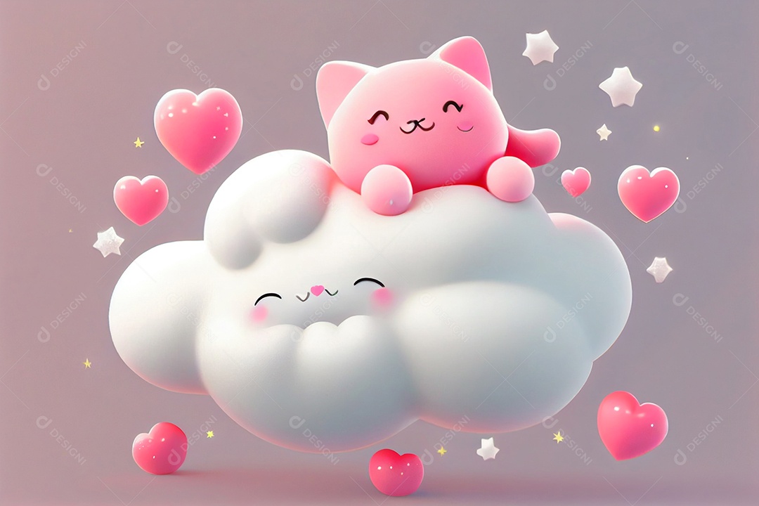 Lindo desenho animado de animal deitado dormindo feliz