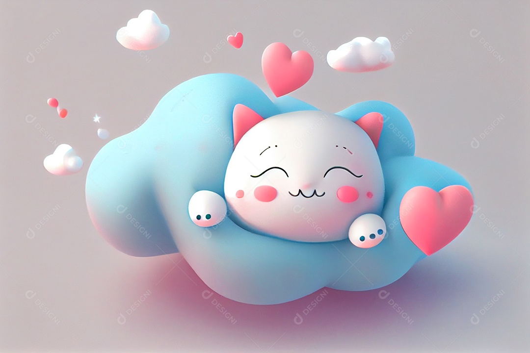 Lindo desenho animado de animal deitado dormindo feliz