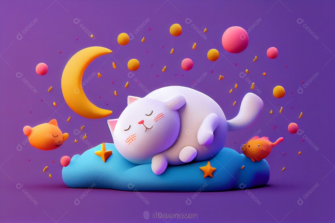 Lindo desenho animado de animal deitado dormindo feliz