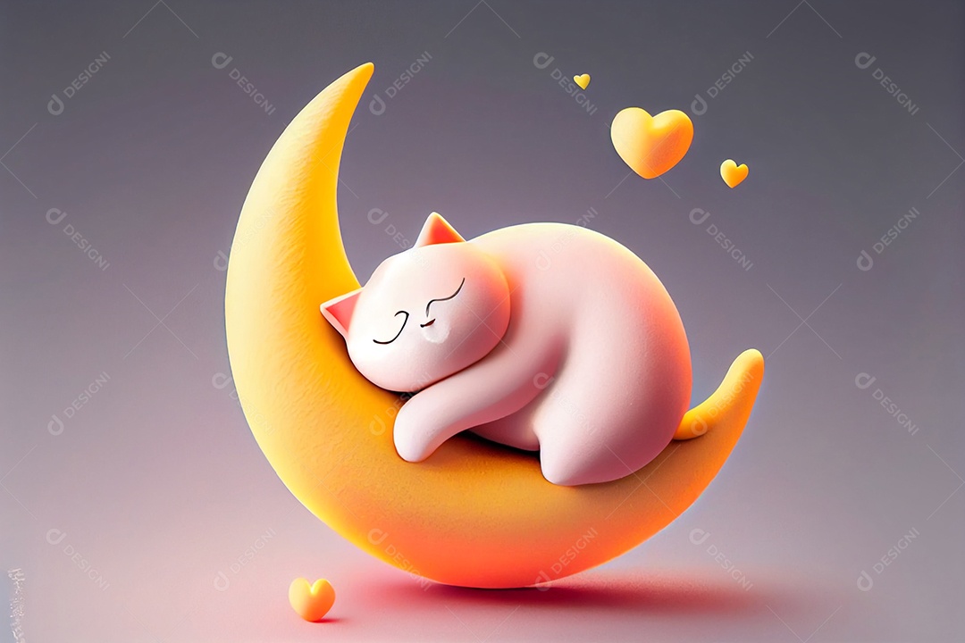 Lindo desenho animado de animal deitado dormindo feliz