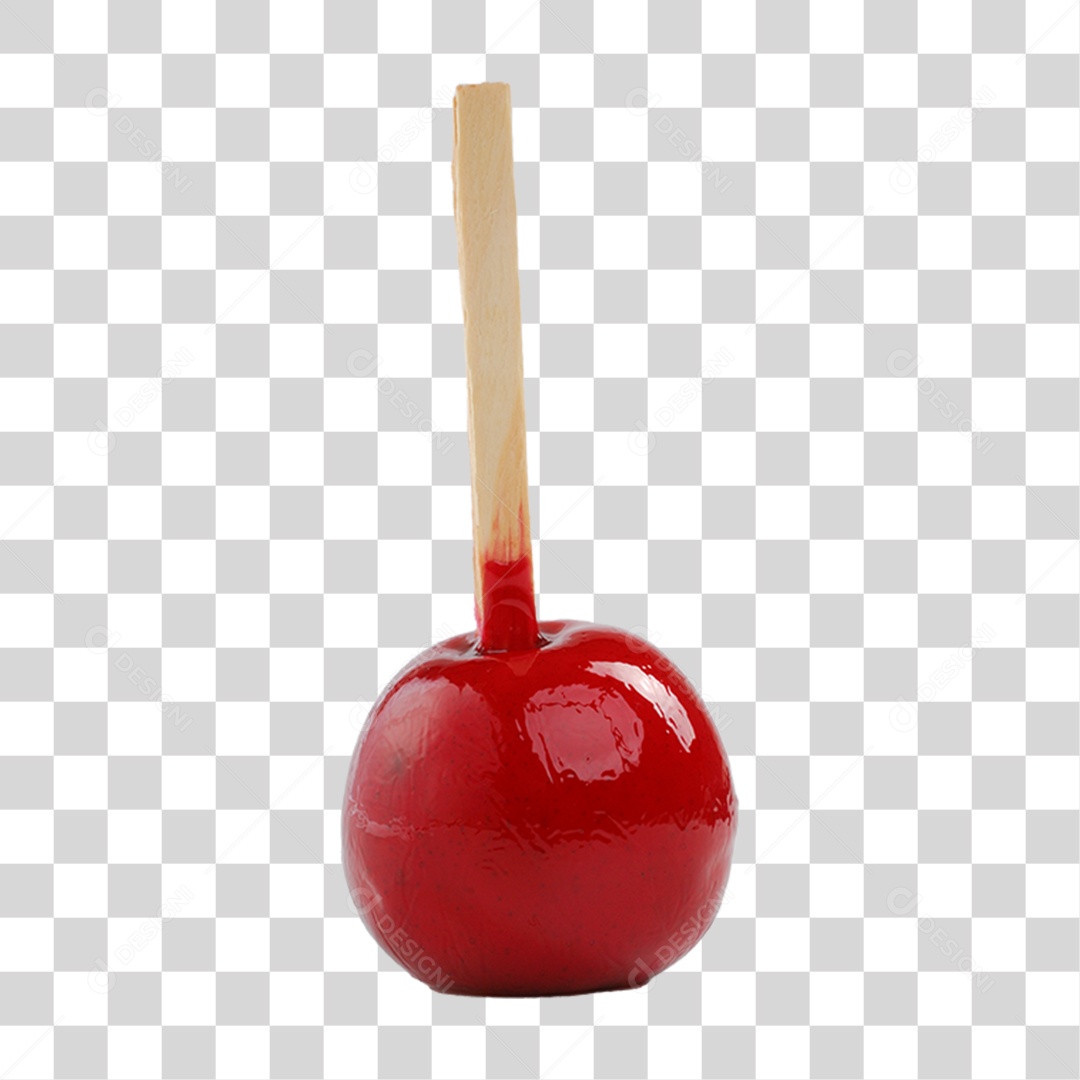 Maçã do Amor em Palito PNG Transparente