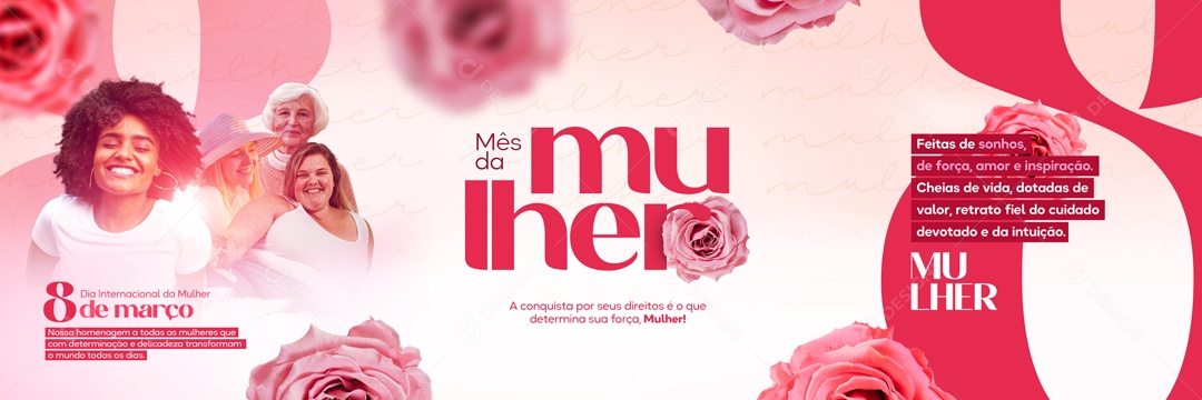 Carrossel Mês Da Mulher Social Media PSD Editável