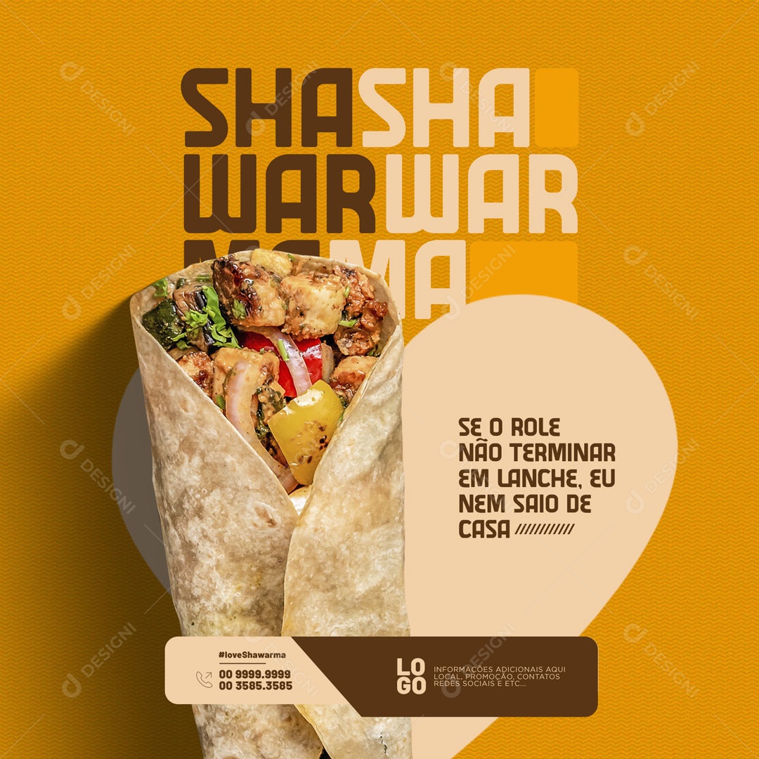 Fast Food Shawarma Social Media PSD Editável