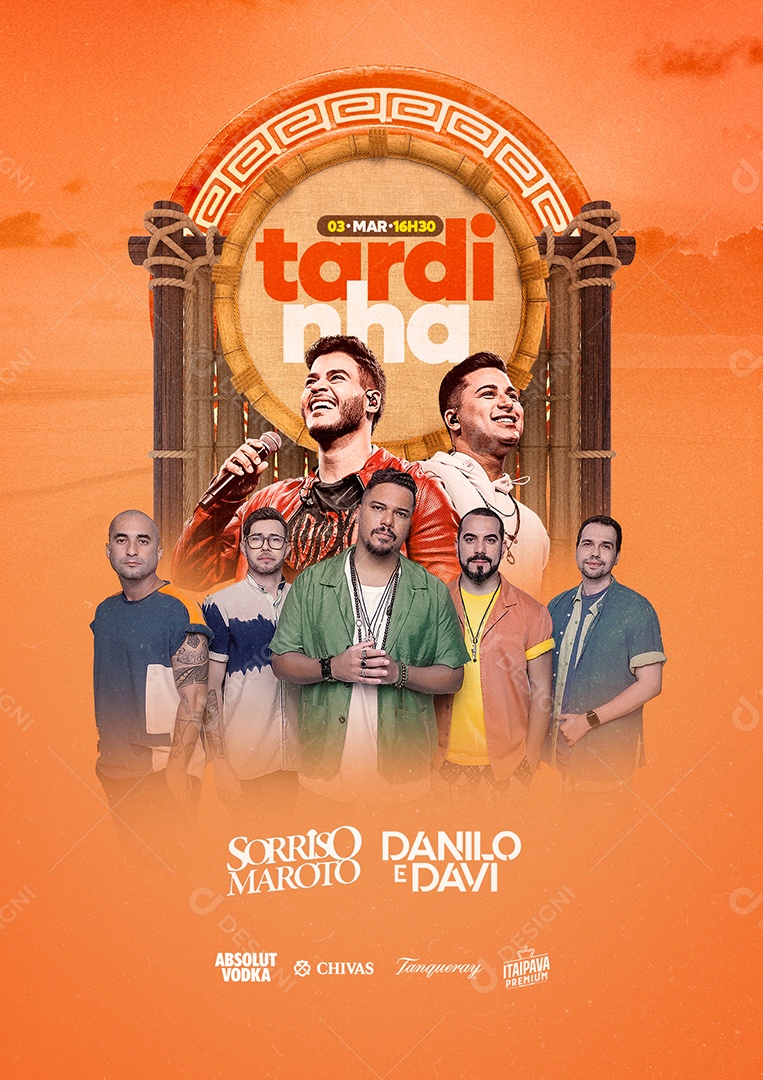 Tardinha Sorriso Maroto Danilo e Davi Flyer Social Media PSD Editável