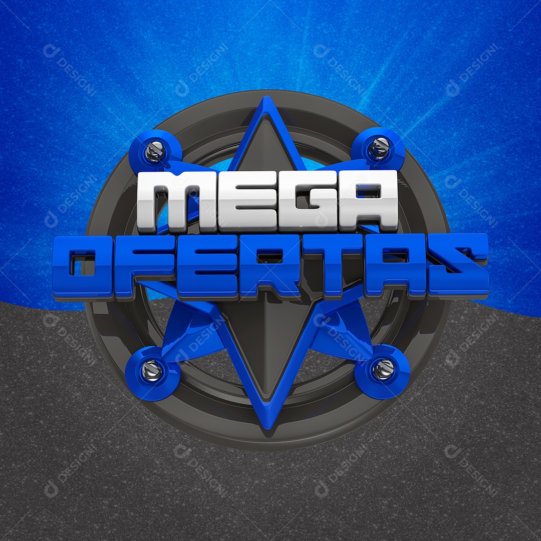 Selo 3D Para Composição Mega Ofertas PSD