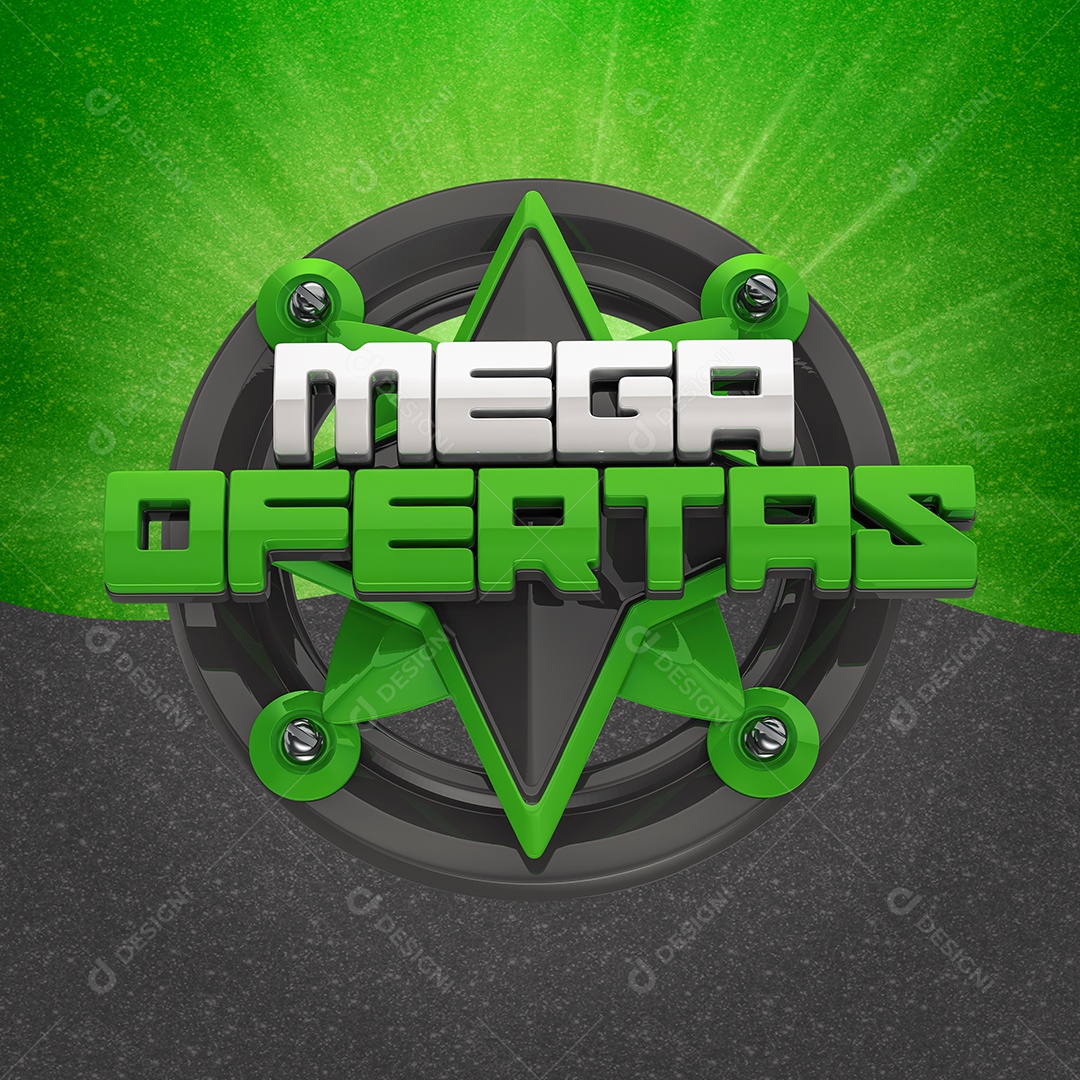 Selo 3D Para Composição Mega Ofertas PSD