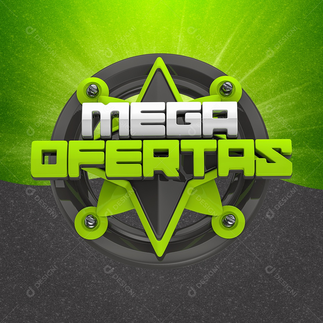 Selo 3D Para Composição Mega Ofertas PSD