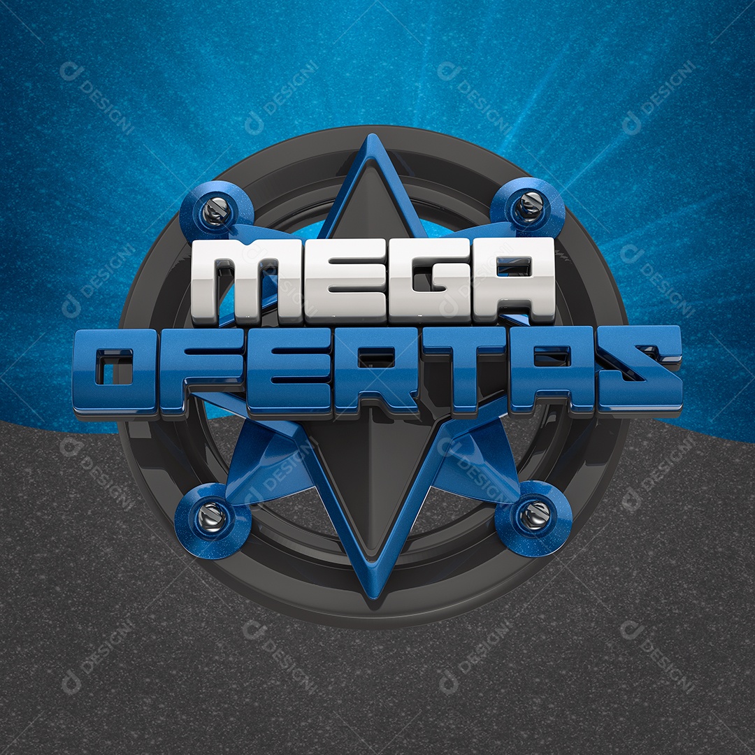 Selo 3D Para Composição Mega Ofertas PSD