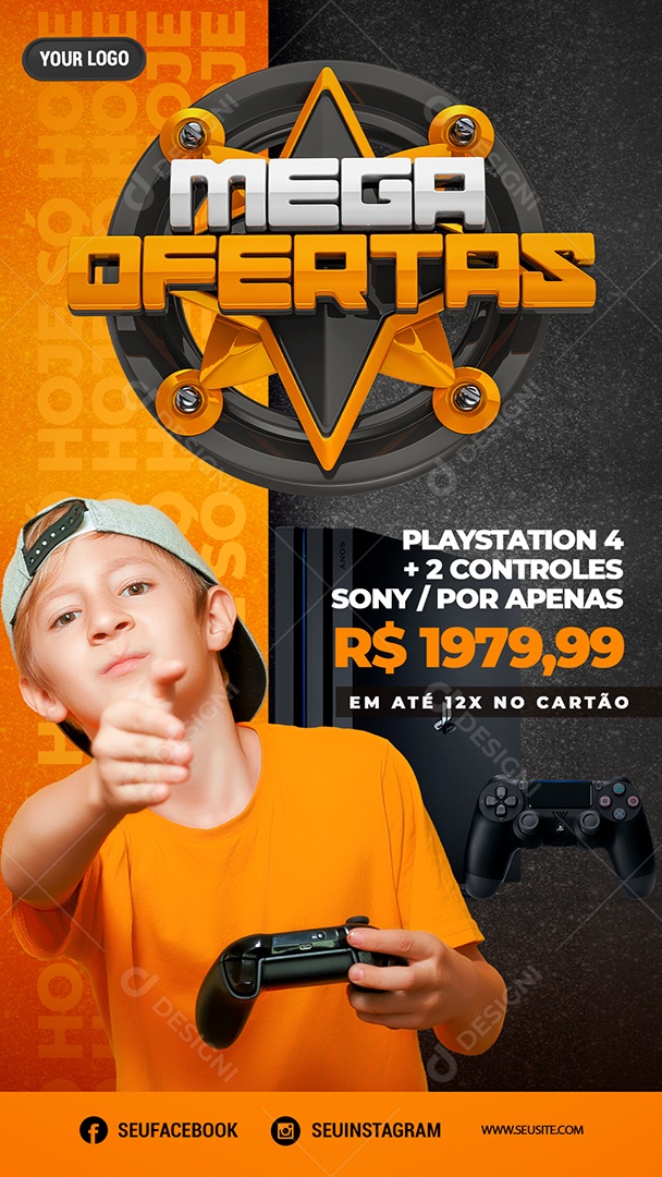 Story Mega Ofertas Venha Conferir Social Media PSD Editável