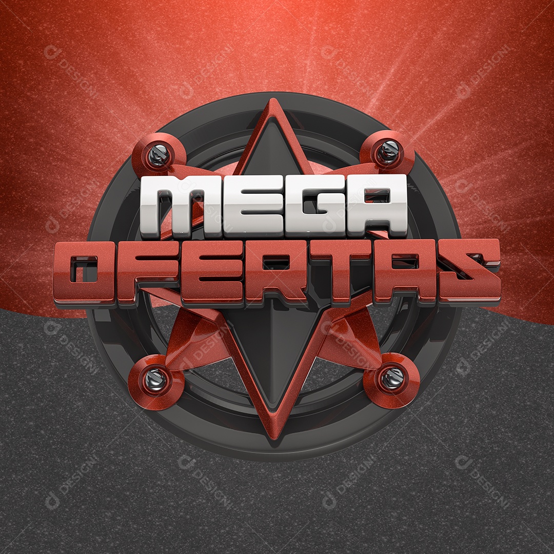 Selo 3D Para Composição Mega Ofertas PSD