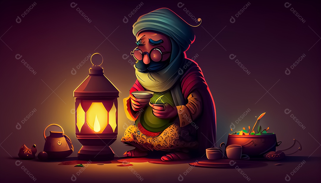 Ramadan Mubarak cartoon Ramadan o tempo sagrado para oração