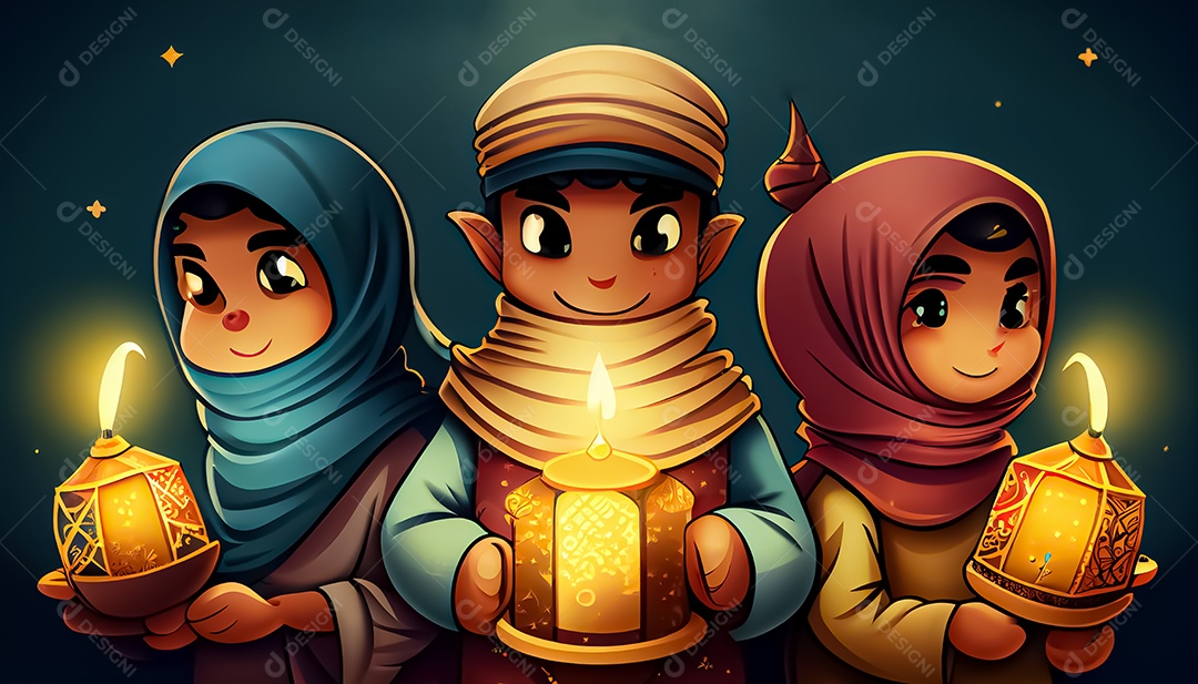 Ramadan Mubarak cartoon Ramadan o tempo sagrado para oração