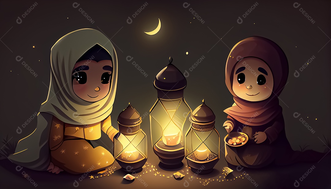 Ramadan Mubarak cartoon Ramadan o tempo sagrado para oração