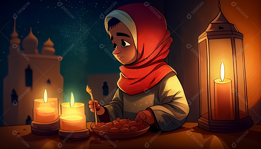 Ramadan Mubarak cartoon Ramadan o tempo sagrado para oração