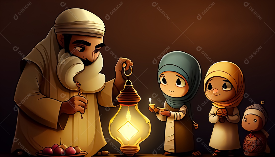 Ramadan Mubarak cartoon Ramadan o tempo sagrado para oração