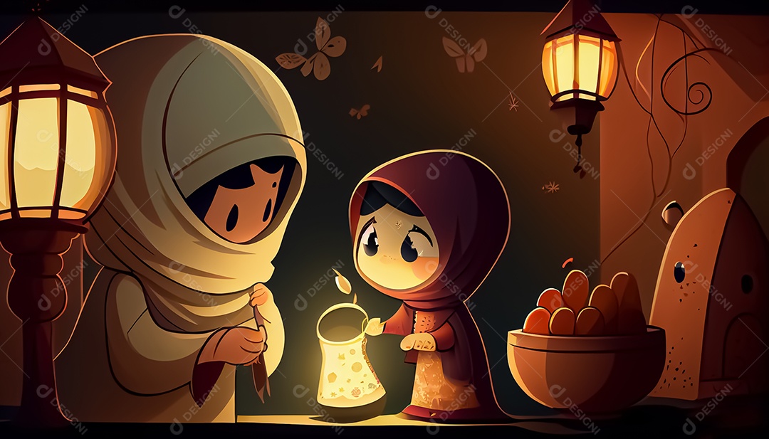 Ramadan Mubarak cartoon Ramadan o tempo sagrado para oração