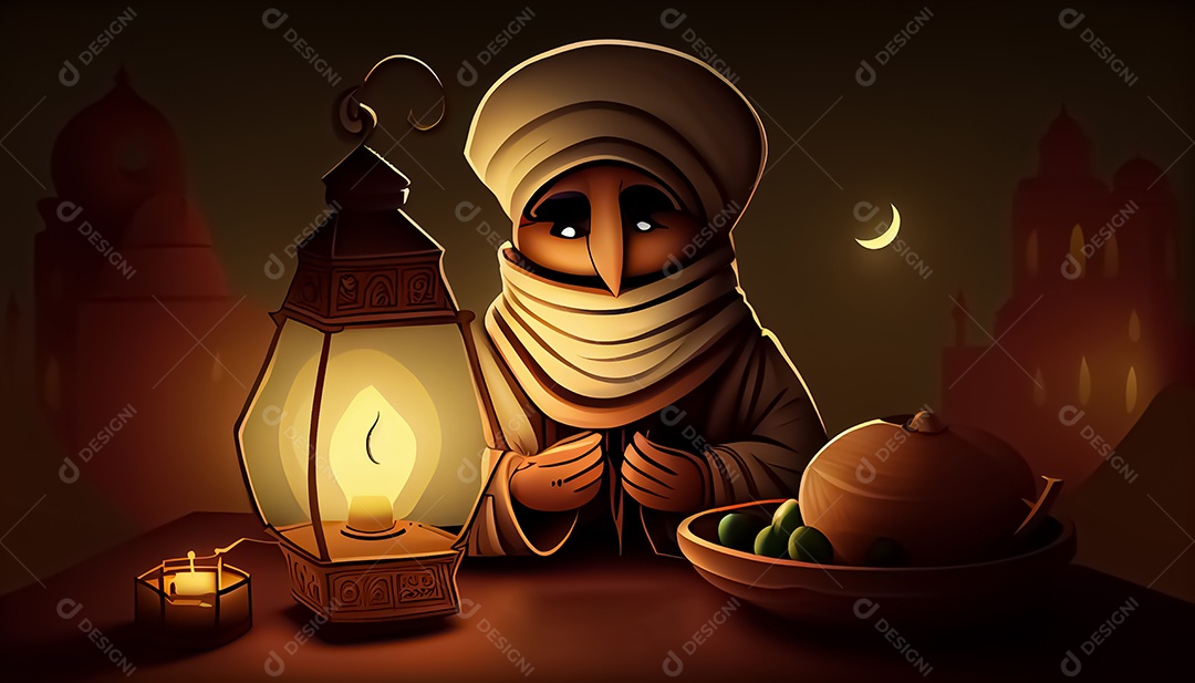 Ramadan Mubarak cartoon Ramadan o tempo sagrado para oração