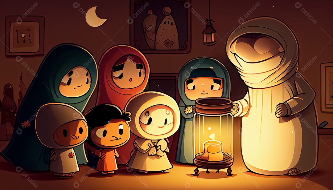 Ramadan Mubarak cartoon Ramadan o tempo sagrado para oração
