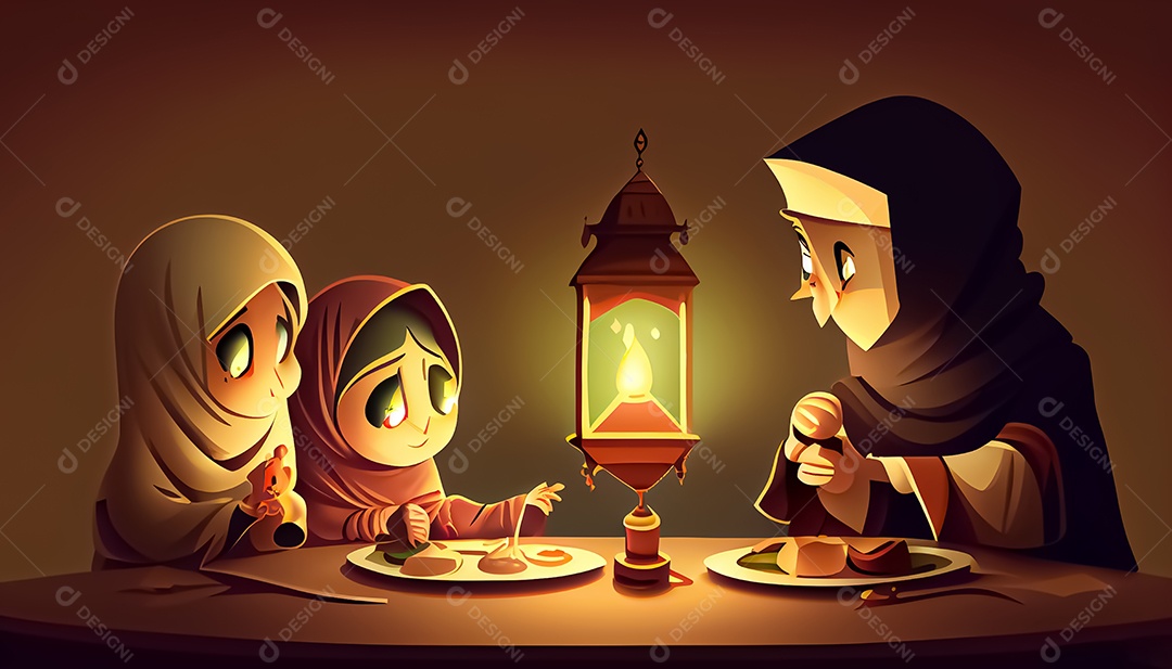 Ramadan Mubarak cartoon Ramadan o tempo sagrado para oração