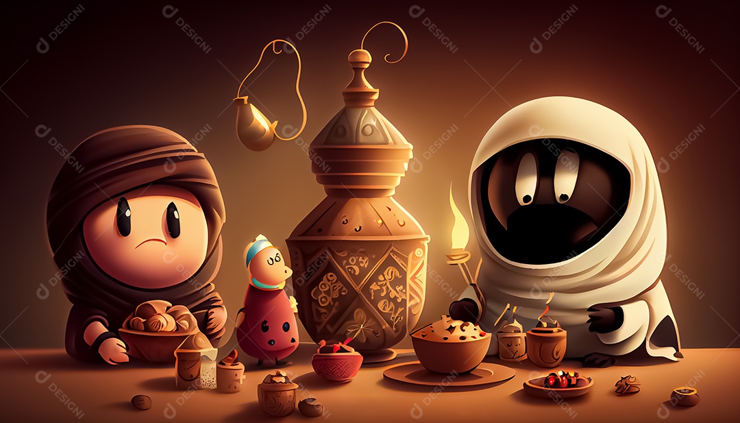 Ramadan Mubarak cartoon Ramadan o tempo sagrado para oração