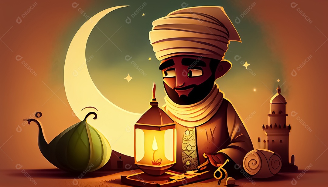 Ramadan Mubarak cartoon Ramadan o tempo sagrado para oração