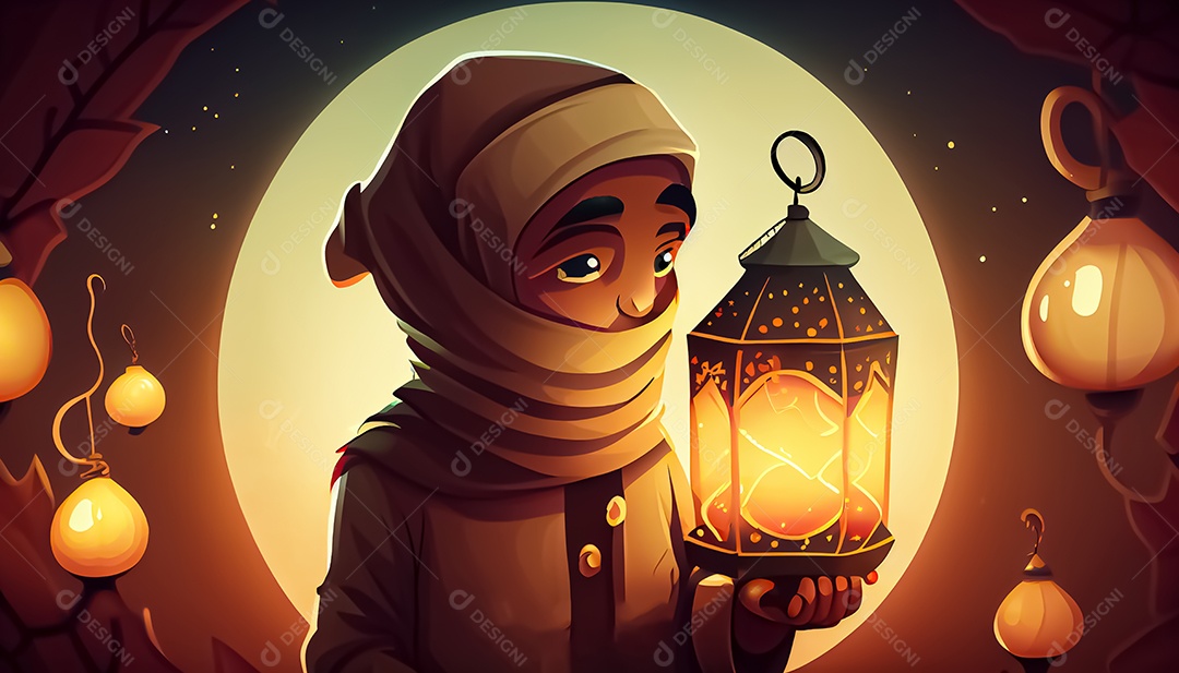 Ramadan Mubarak cartoon Ramadan o tempo sagrado para oração