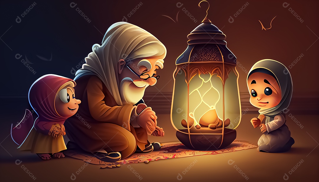 Ramadan Mubarak cartoon Ramadan o tempo sagrado para oração
