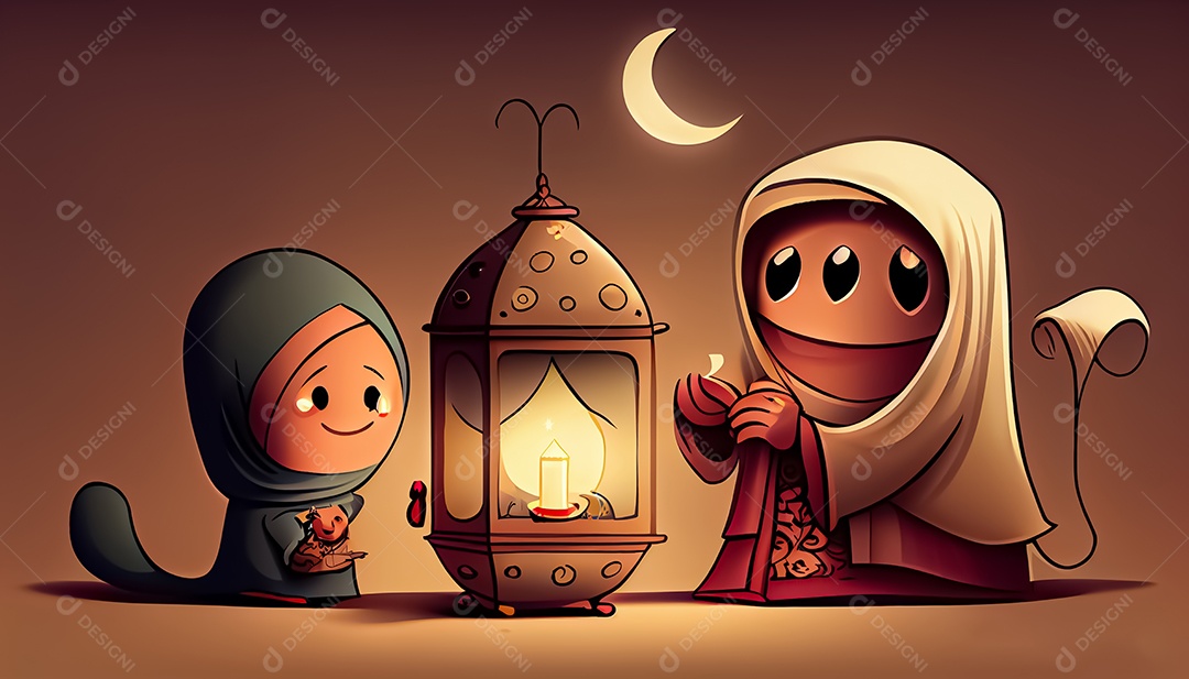 Ramadan Mubarak cartoon Ramadan o tempo sagrado para oração
