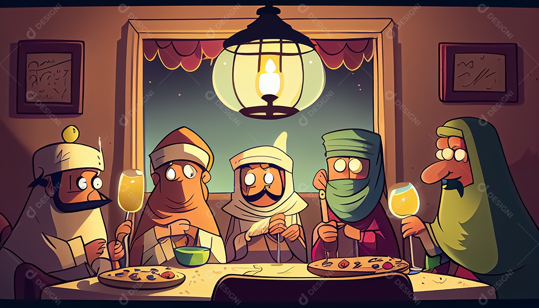 Ramadan Mubarak cartoon Ramadan o tempo sagrado para oração