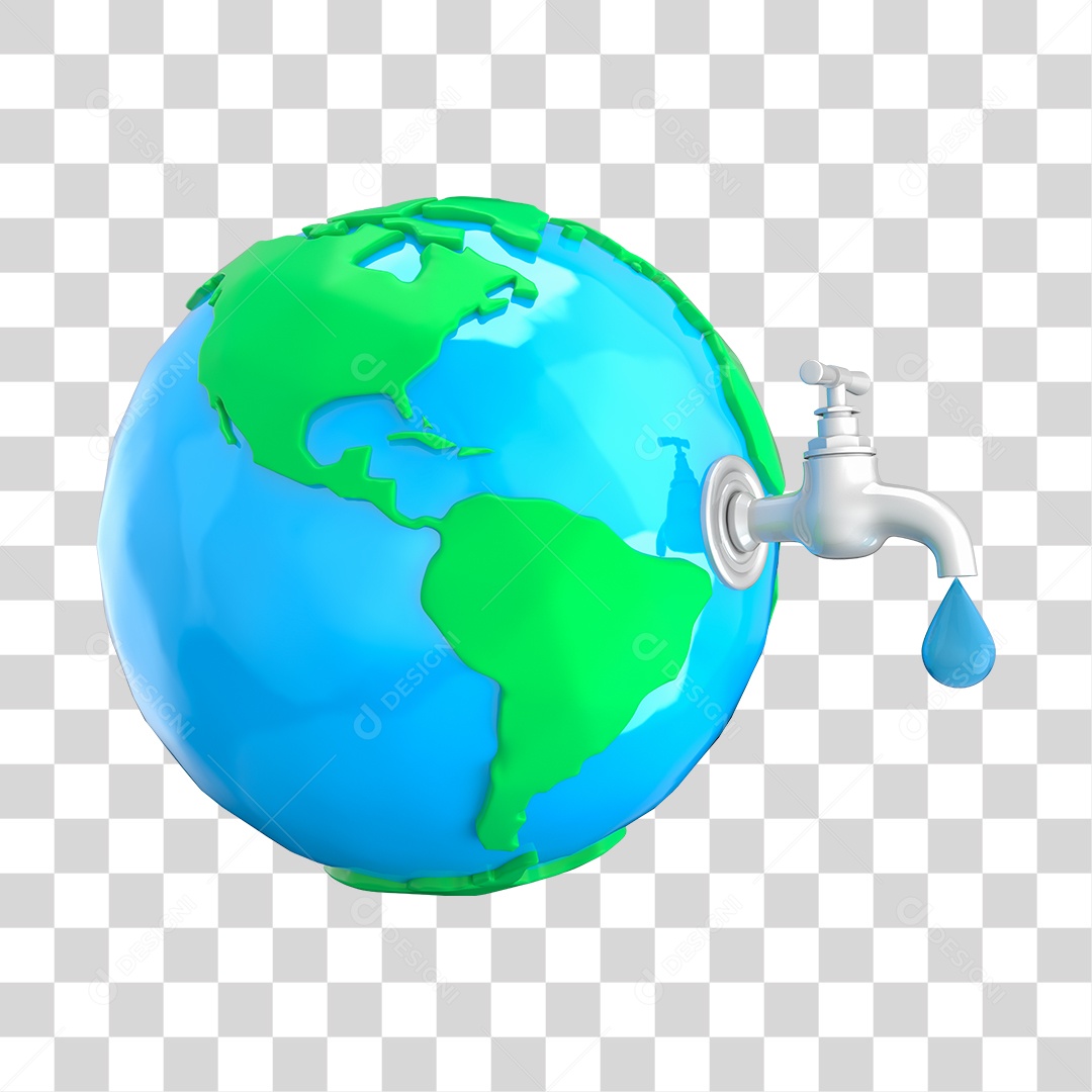 Dia Mundial da Terra Elemento 3D PNG