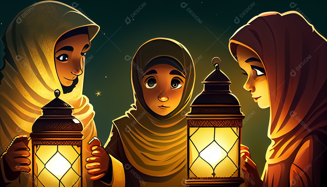 Ramadan Mubarak cartoon Ramadan o tempo sagrado para oração