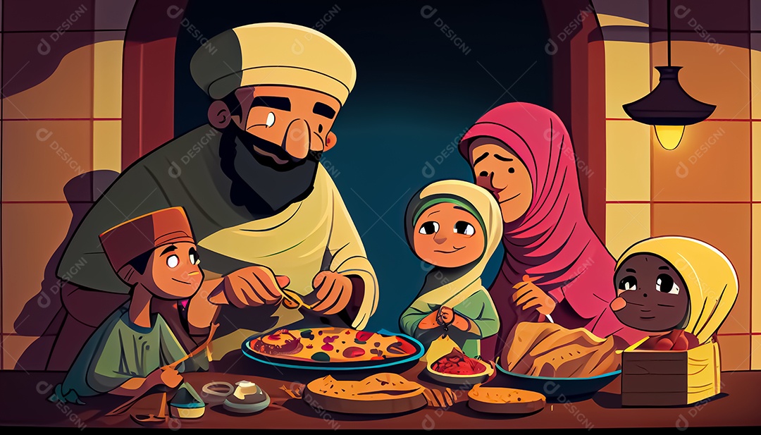 Ramadan Mubarak cartoon Ramadan o tempo sagrado para oração