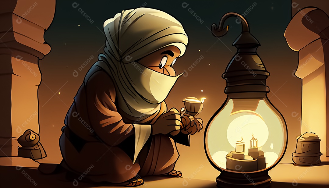 Ramadan Mubarak cartoon Ramadan o tempo sagrado para oração