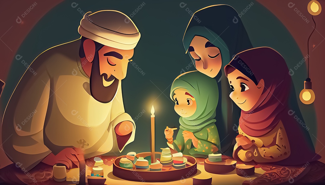 Ramadan Mubarak cartoon Ramadan o tempo sagrado para oração